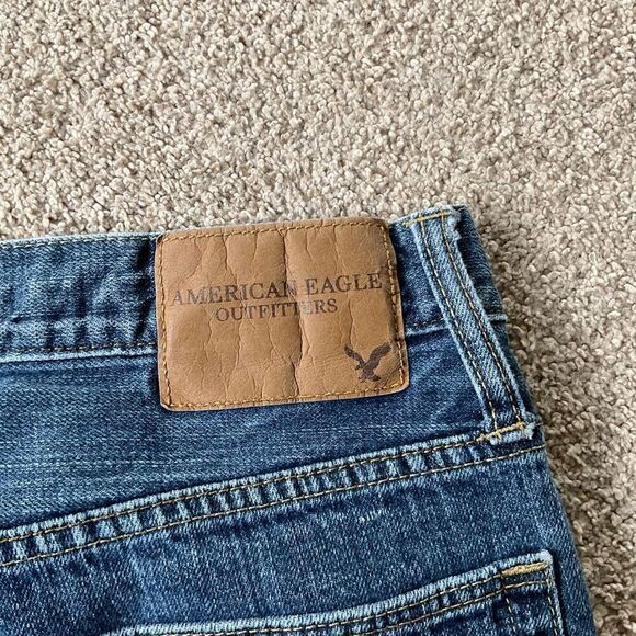 American Eagle Outfitters‎ Mens Relaxed Straight Leg Denim Jeans Blue Size 31/32 - Picture 12 of 12